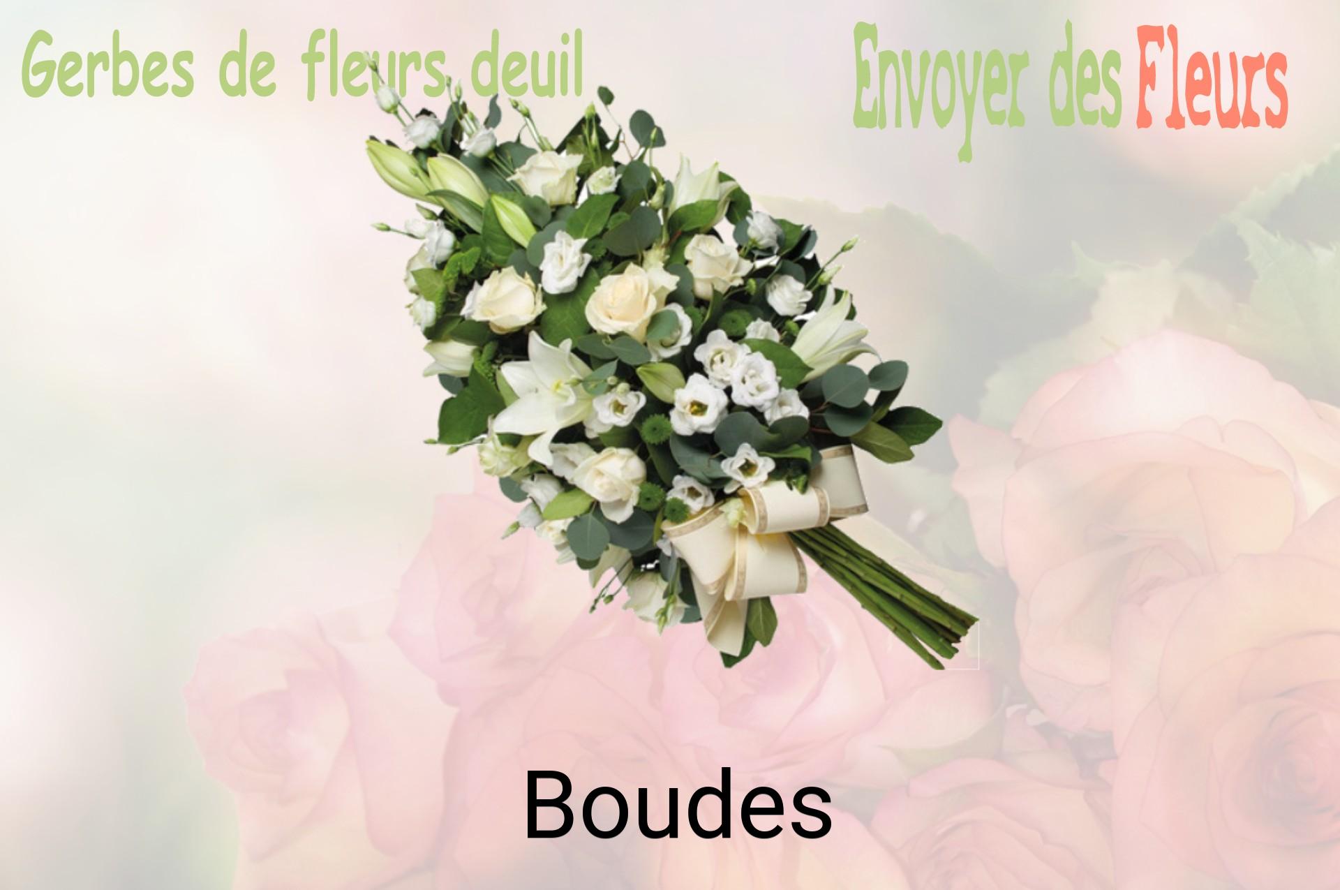 Gerbe de fleurs de deuil livrée à Boudes